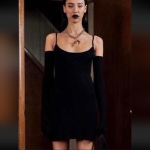 Heaven By Marc Jacobs 90's Knit Mini Dress With Matching Opera Gloves